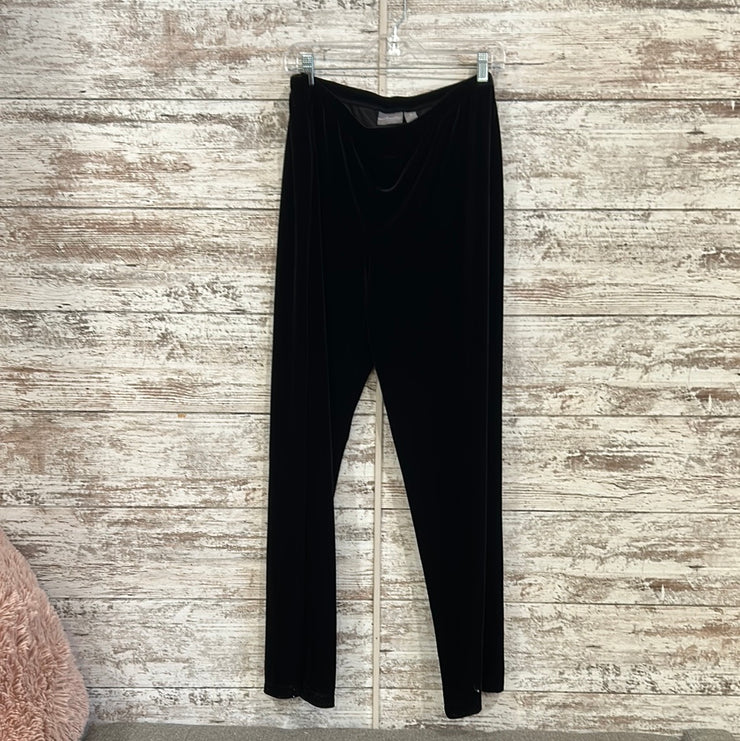 BLACK VELOUR STRETCH PANTS-NEW