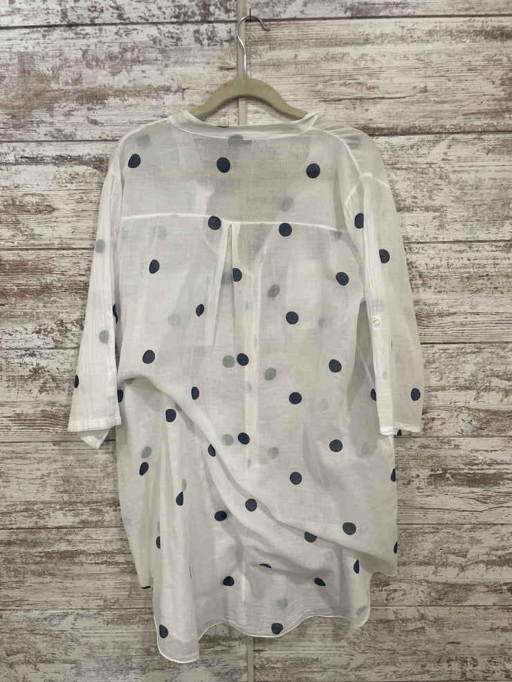 WHITE/BLUE SHIRT DRESS