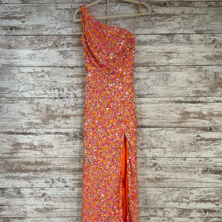 PINK/ORANGE SEQUIN LONG DRESS
