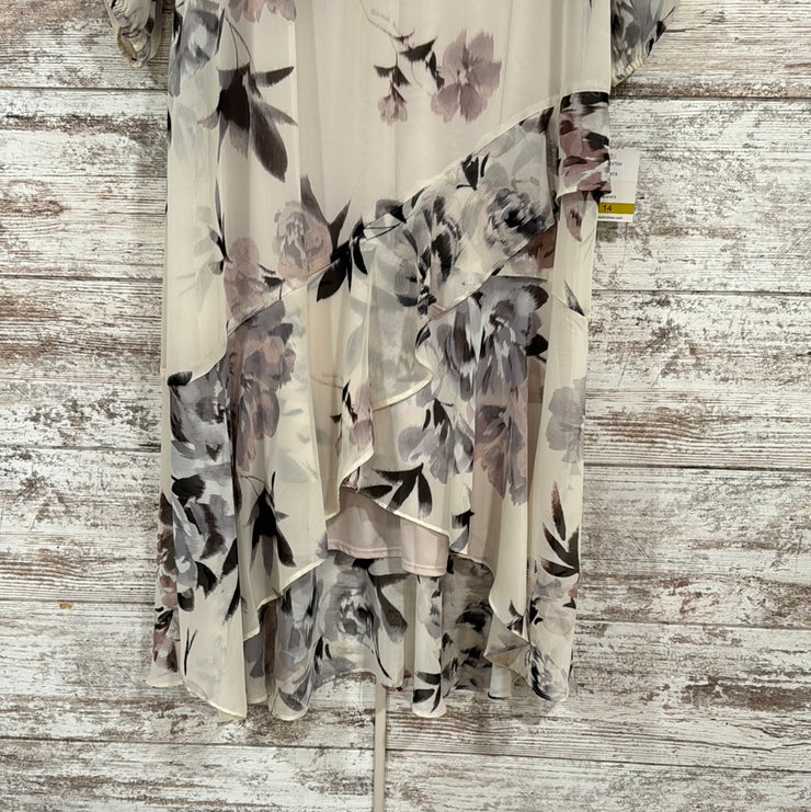 TAN/FLORAL MIDI DRESS (NEW)