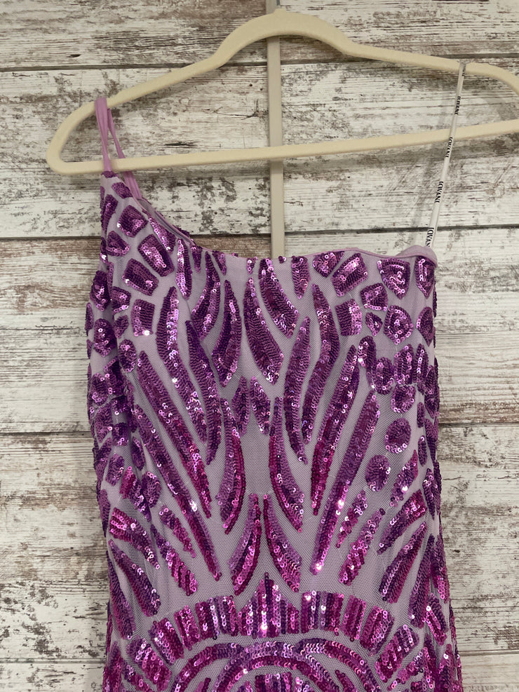 PURPLE SPARKLY MERMAID GOWN