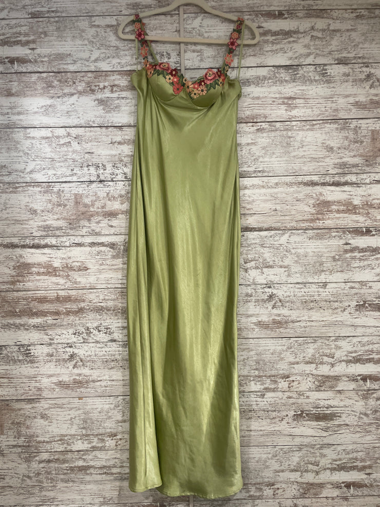 GREEN/FLORAL TOP LONG DRESS
