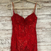RED SPARKLY LONG EVENING GOWN