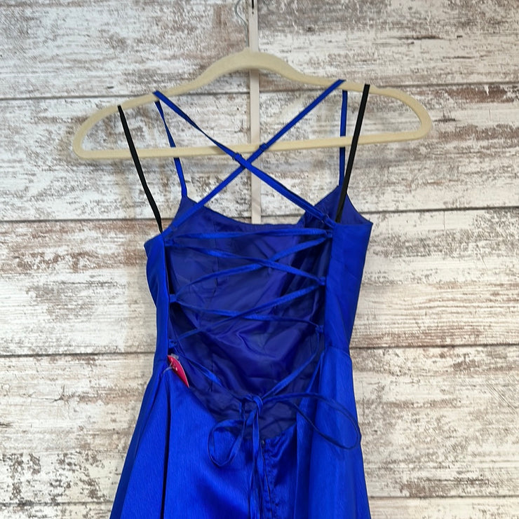 ROYAL BLUE A LINE GOWN