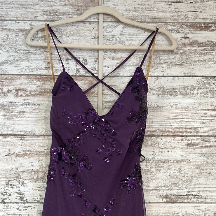 PURPLE SPARKLY LONG DRESS
