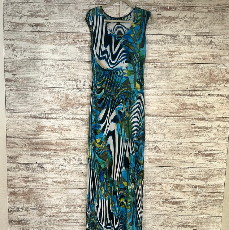 BLUE/COLORFUL MAXI DRESS