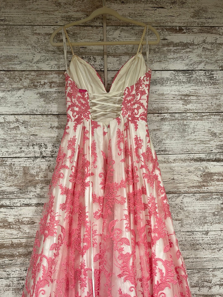 PINK/WHITE A LINE GOWN