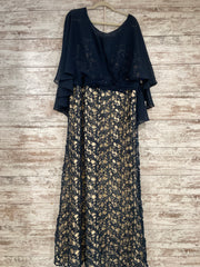 NAVY/NUDE LONG DRESS (NEW)