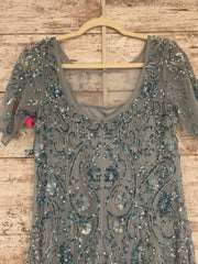 BLUE SPARKLY LONG EVENING GOWN