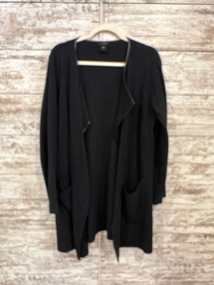 BLACK OPEN LONG CARDIGAN