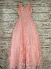 PINK SPARKLY A LINE GOWN