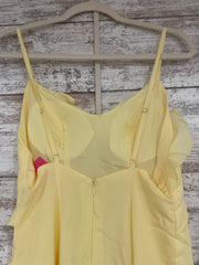 YELLOW RUFFLED LONG DRESS -NEW