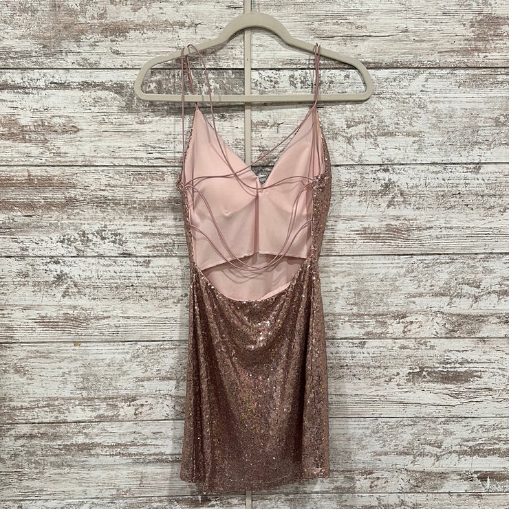 PINK SEQUIN SHORT DRESS