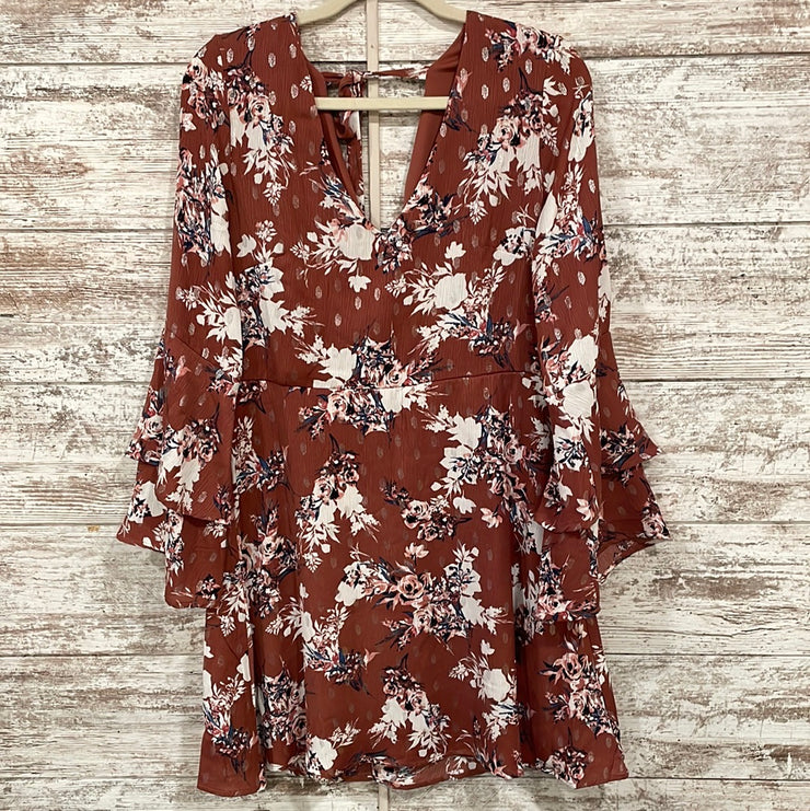 DUSTY ROSE/FLORAL SHORT DRESS