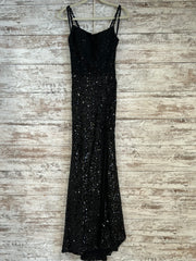 BLACK SPARKLY SEQUIN LONG DRES