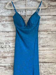 TEAL SPARKLY LONG EVENING GOWN