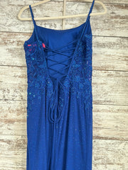 ROYAL BLUE SPARKLY LONG DRESS