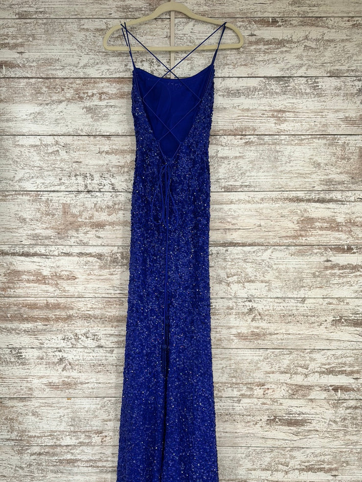 ROYAL BLUE SEQUIN LONG DRESS