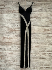 BLACK/RHINESTONE LONG DRESS
