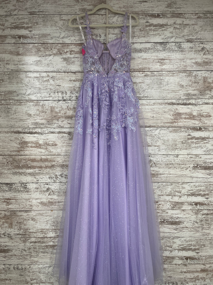LAVENDER/FLORAL A LINE GOW-NEW