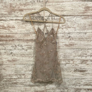 TAN SPARKLY SHORT DRESS-NEW