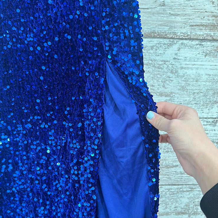 ROYAL BLUE SEQUIN LONG DRESS