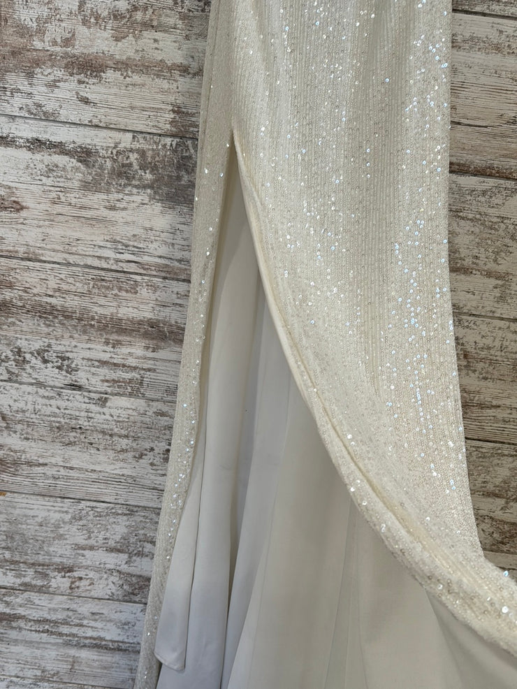 WHITE SPARKLY LONG DRESS