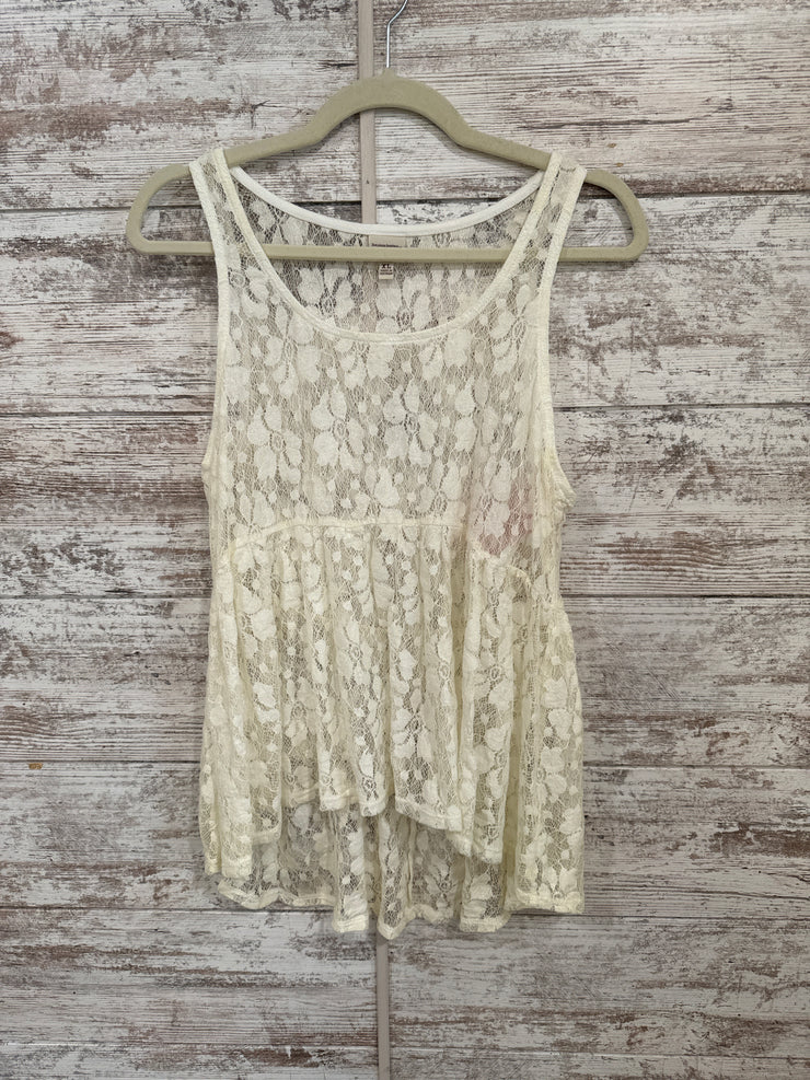 IVORY LACE SLEEVELESS TOP