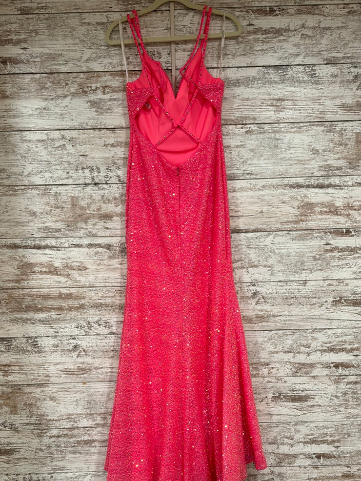 PINK SPARKLY LONG EVENING GOWN