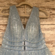 BLUE A LINE GOWN