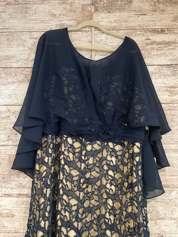 NAVY/NUDE LONG DRESS (NEW)