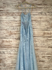 BLUE/FLORAL LONG DRESS