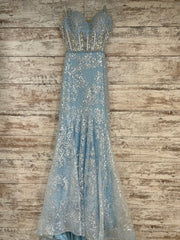 BLUE SPARKLY MERMAID GOWN