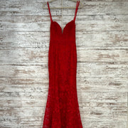 RED LACE LONG DRESS (NEW)