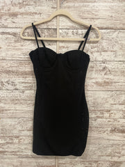 BLACK SPARKLY SHORT DRESS