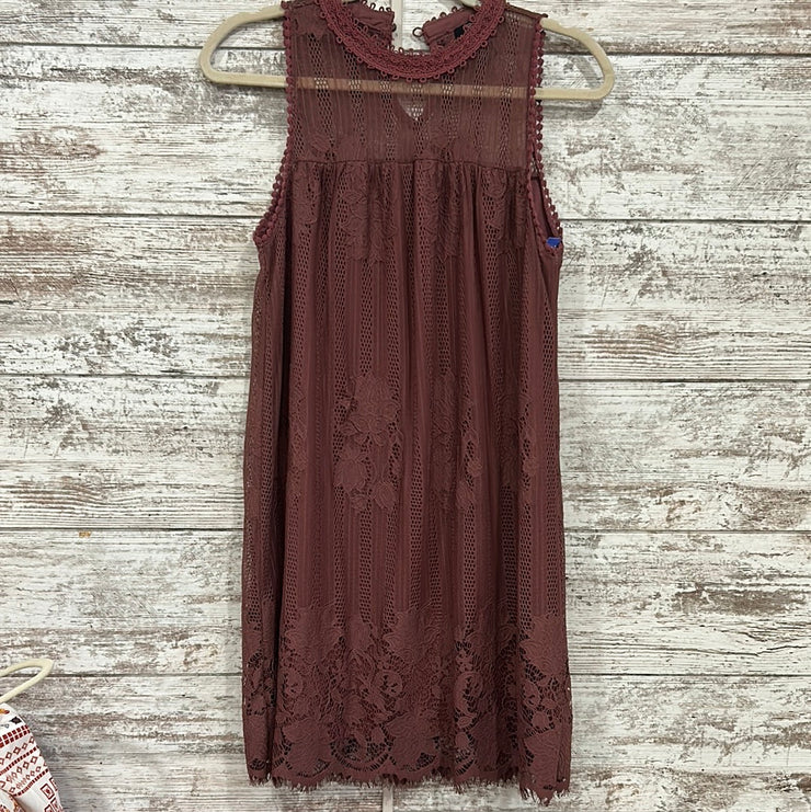 DUSTY ROSE LACE SHORT DRESS