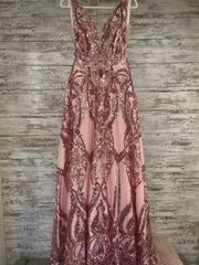 PINK SPARKLY A LINE GOWN (NEW)