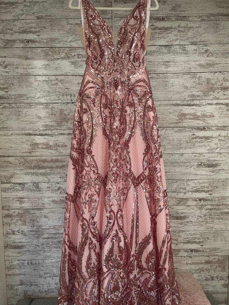 PINK SPARKLY A LINE GOWN (NEW)