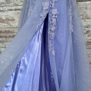 LAVENDER SPARKLY A LINE GOWN