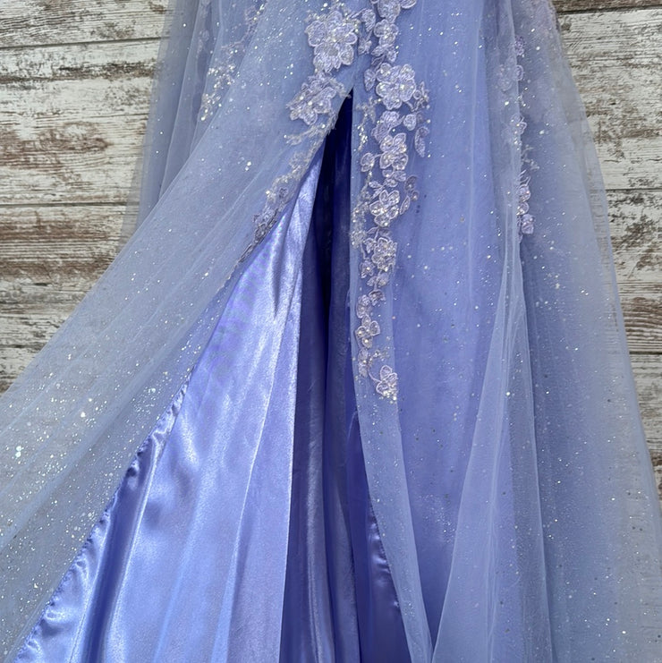 LAVENDER SPARKLY A LINE GOWN