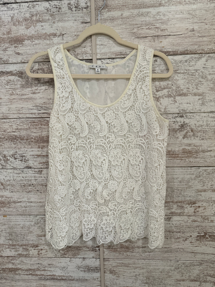 WHITE LACE SLEEVELESS TOP $84