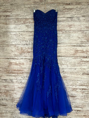 ROYAL BLUE/FLORAL MERMAID GOWN