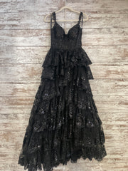 BLACK LAYERED A LINE GOWN $950