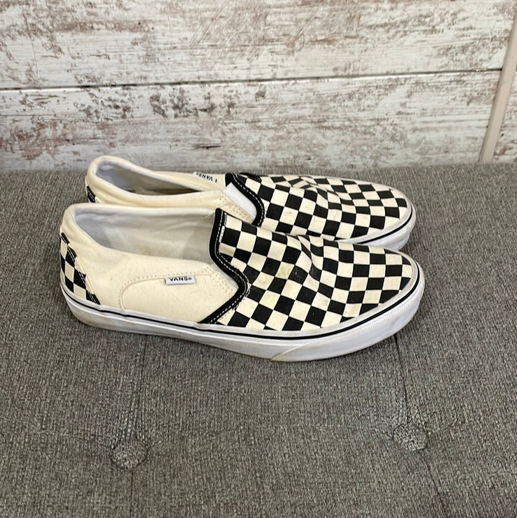 BLACK/WHITE SLIP ON SHOES $60