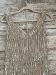 TAN/GOLD SEQUIN LONG DRESS