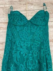 GREEN LACE LONG DRESS (NEW)