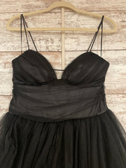 BLACK LAYERED A LINE GOWN