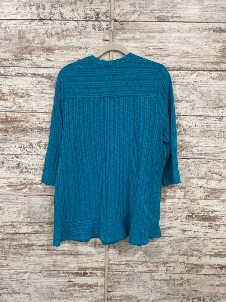 TEAL BUTTON UP TUNIC $79
