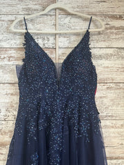 NAVY A LINE GOWN