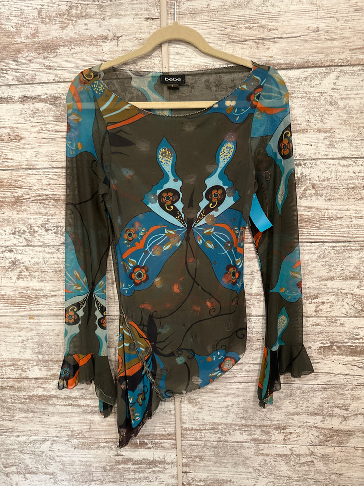 GREEN/COLORFUL LONG SLEEVE TOP